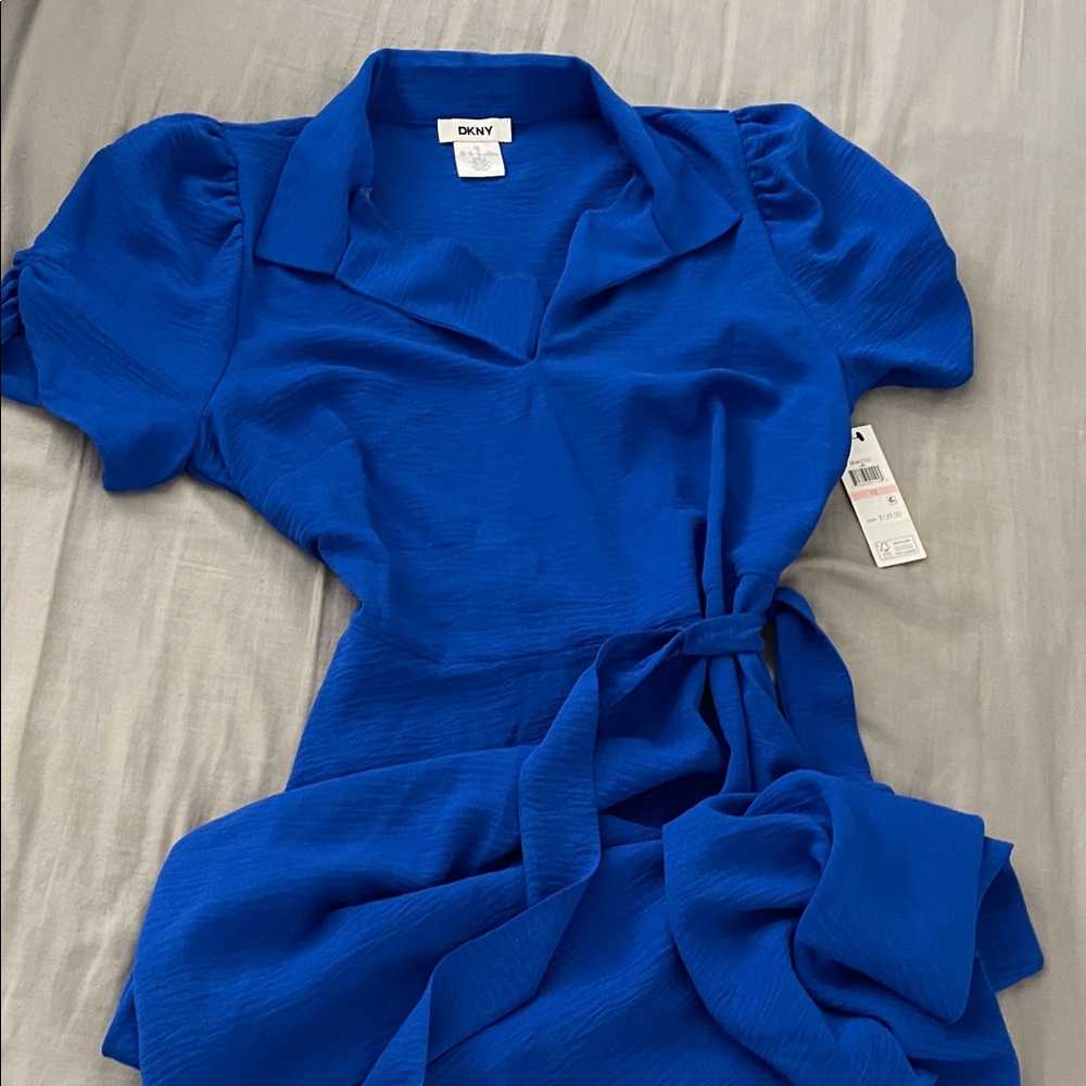 DKNY short sleeve fit, and flare midi dress